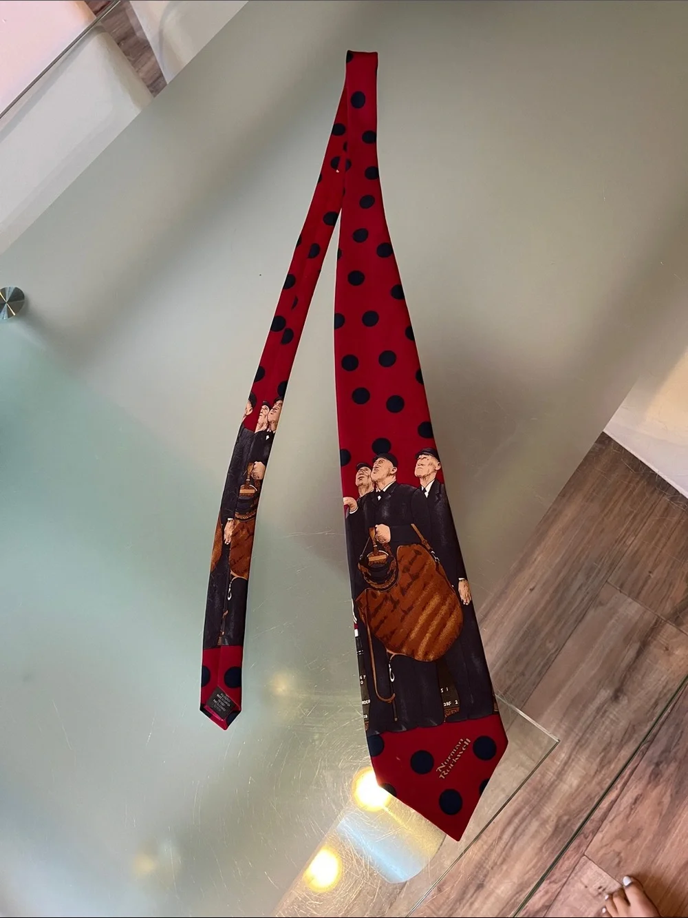 1990s Norman Rockwell Tie Saturday Evening Post Three Umpires